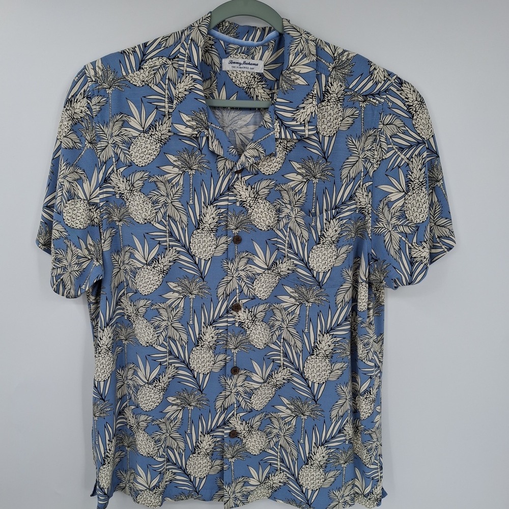 Tommy Bahama Veracruz Cay Shirt Mens XL Pineapple Tropics VISCOSE Camp Shirt